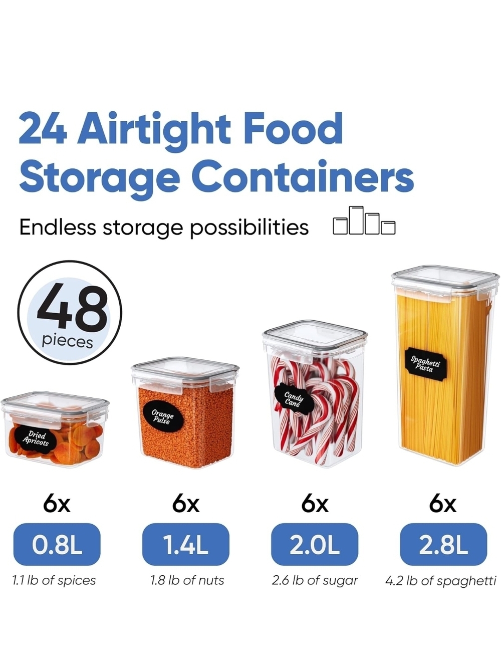 Air-Tight Food Storage Container Set - Clear (24-Piece) - Picture 2 of 6